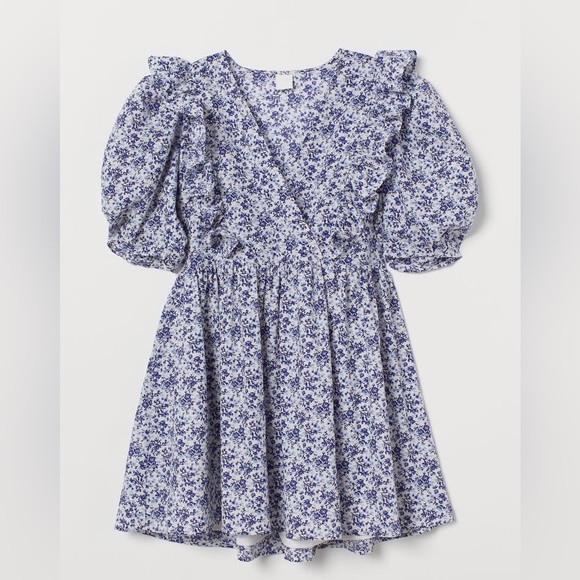 H&M floral puff sleeve dress EUC - Picture 5 of 8